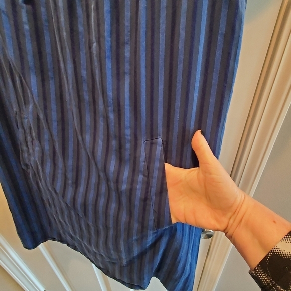 H D in Paris. Anthropologie.  Sz 8. Cerulean stripes. Shift dress. Muu muu style - Picture 2 of 8